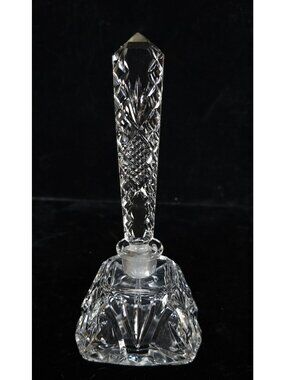 Vintage Cut Crystal Perfume Bottle With Ornate Stopper Elegant Design Collectibl